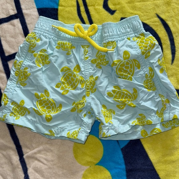 Vilebrequin Kids Swim Trunks - Light Blue and Yellow - Picture 1 of 3